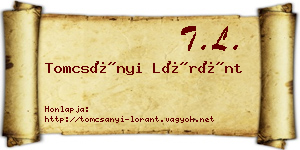 Tomcsányi Lóránt névjegykártya