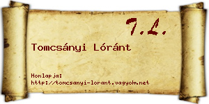Tomcsányi Lóránt névjegykártya