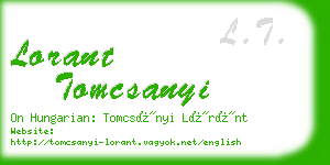 lorant tomcsanyi business card